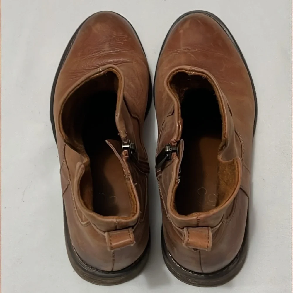 Franco Sarto Brown Leather Hoda Booties